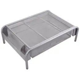 Computer Raised Monitor Stand And Draw Organiser Silver Display